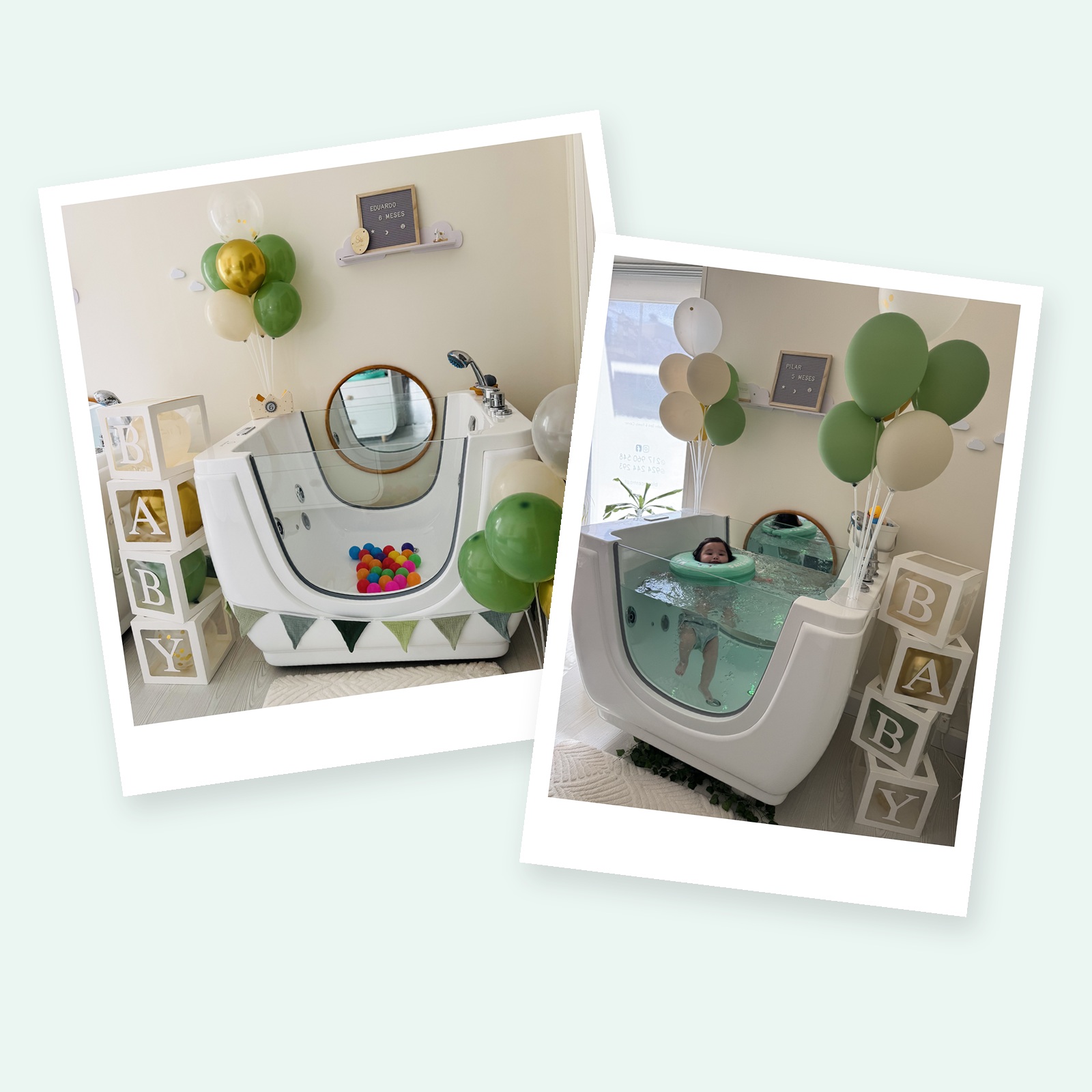 Decoração temática da sala de Baby Spa para mêsversário ou aniversário